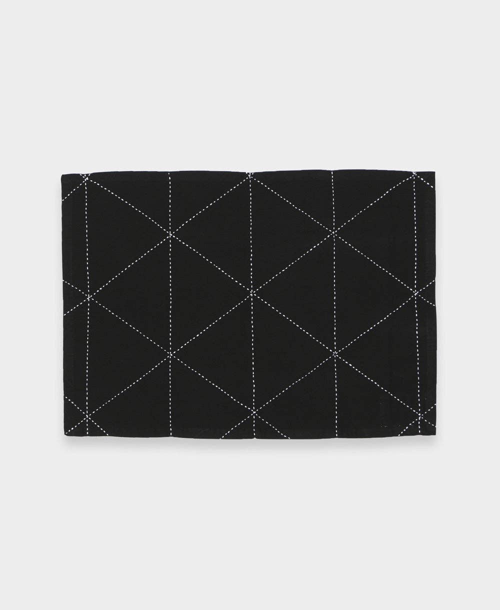 Graph Cotton Placemats - Set of 2: Charcoal