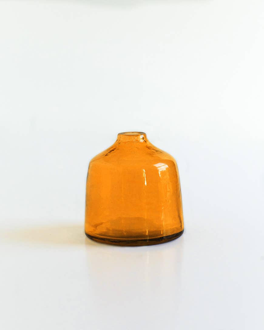 Bella Handblown Hammered Glass Bud Vase: Marigold