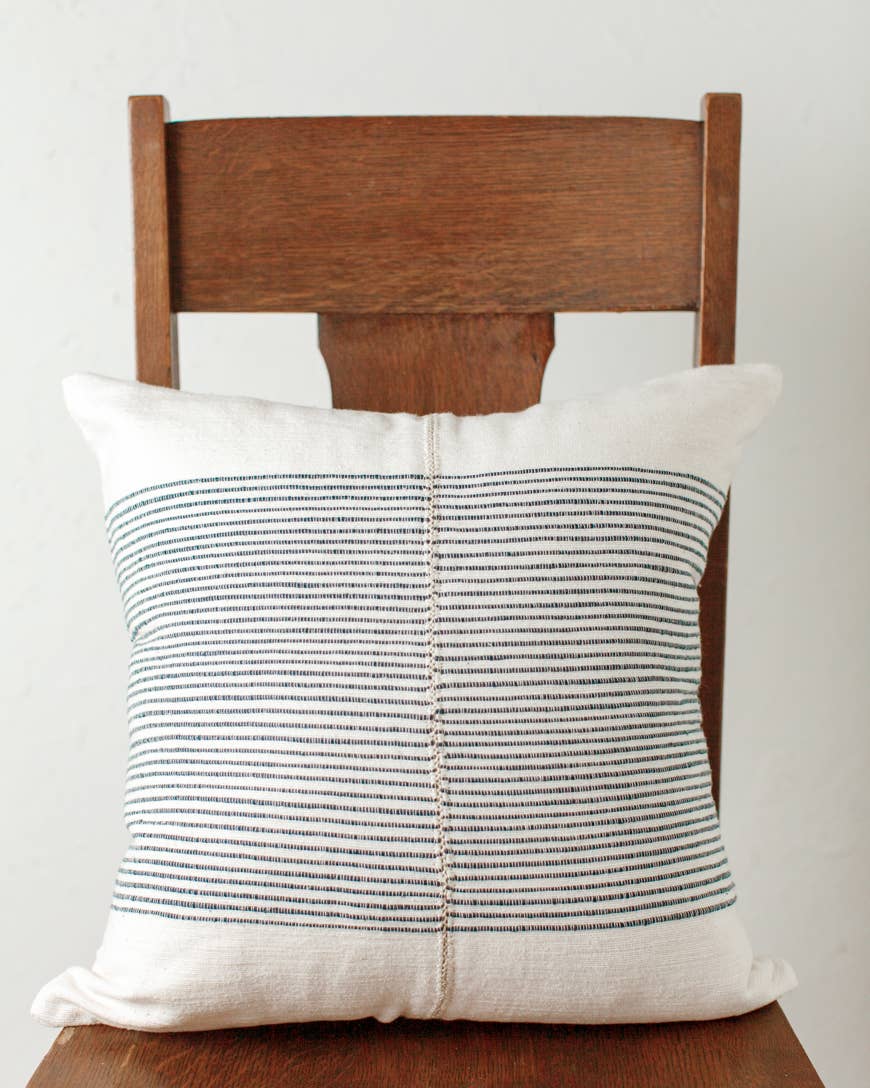 18" Riviera Hand-Stitch Throw Pillow Cover: Grey