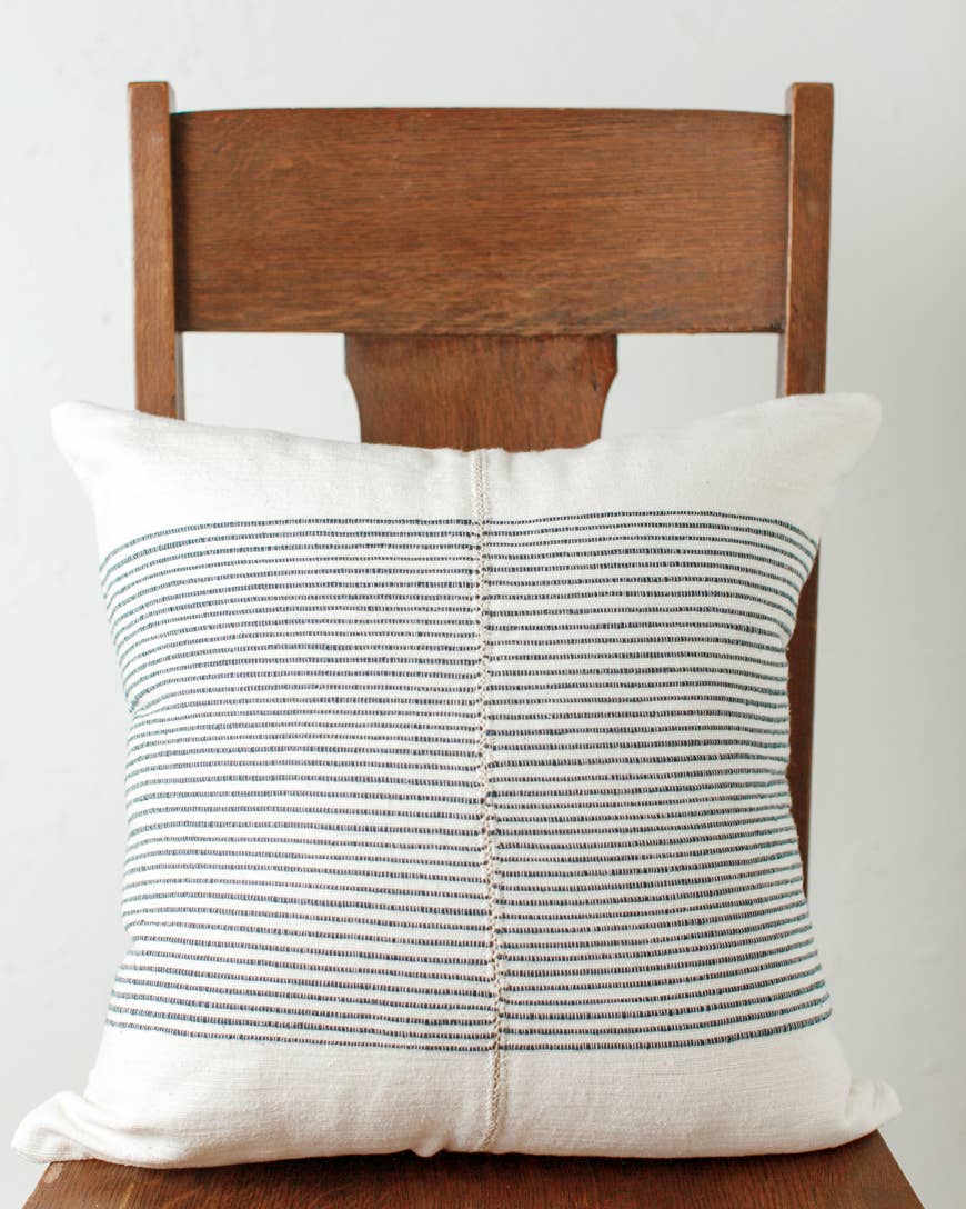 18" Riviera Hand-Stitch Throw Pillow Cover: Grey