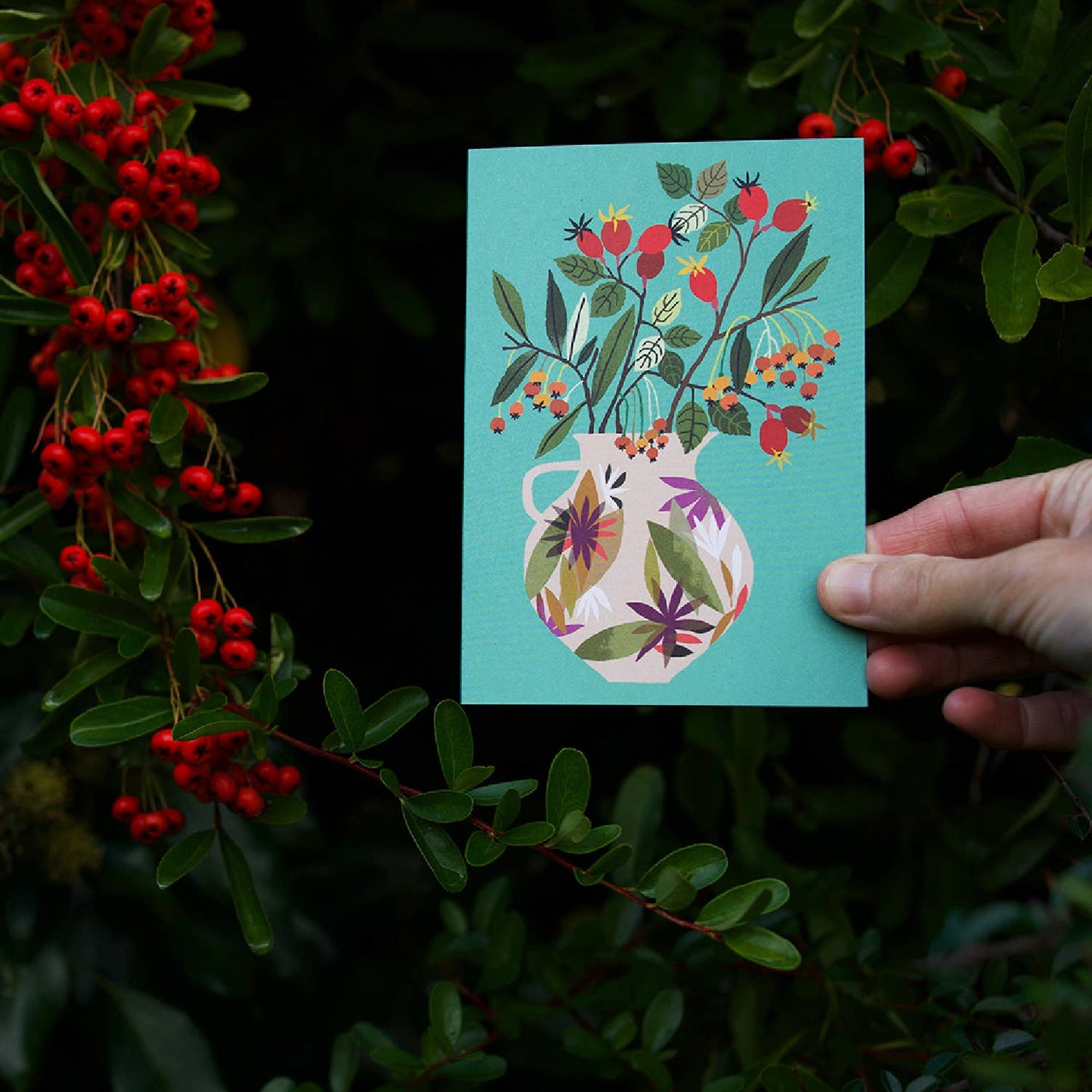 Rosehips Greetings Card