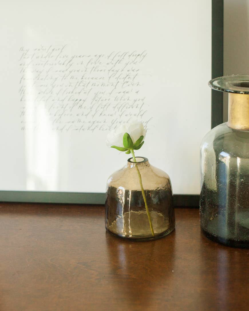 Bella Handblown Hammered Glass Bud Vase: Marigold