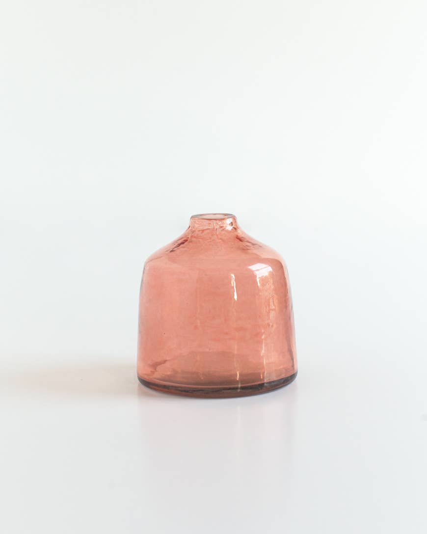 Bella Handblown Hammered Glass Bud Vase: Blush