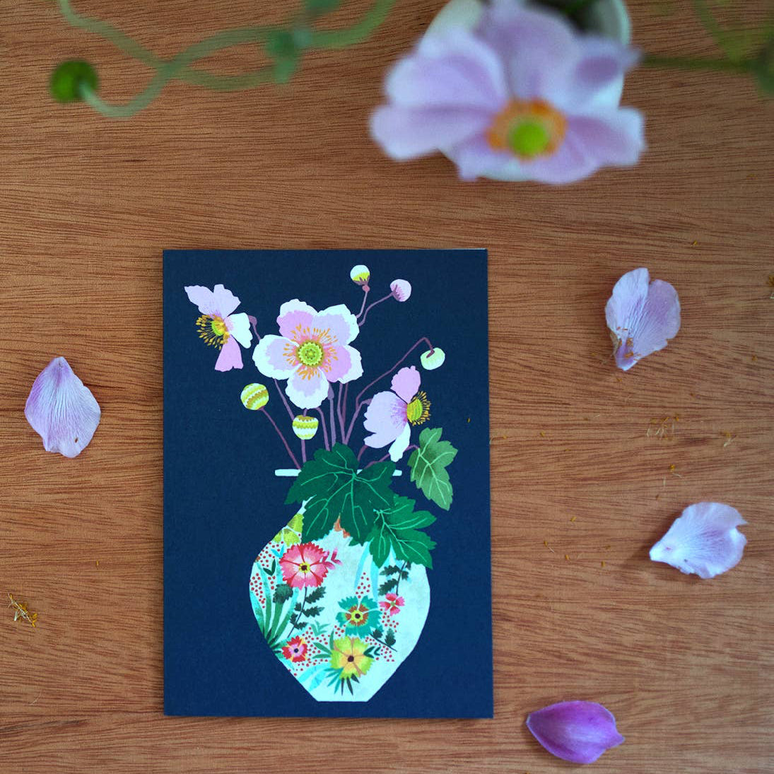 Japanese Anemone Greetings Card
