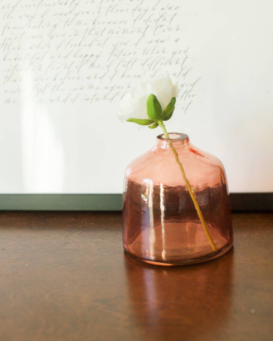 Bella Handblown Hammered Glass Bud Vase: Marigold