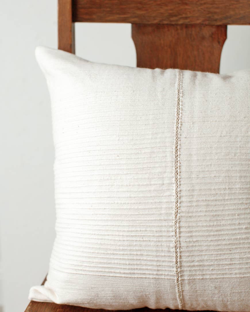 18" Riviera Hand-Stitch Throw Pillow Cover: Grey