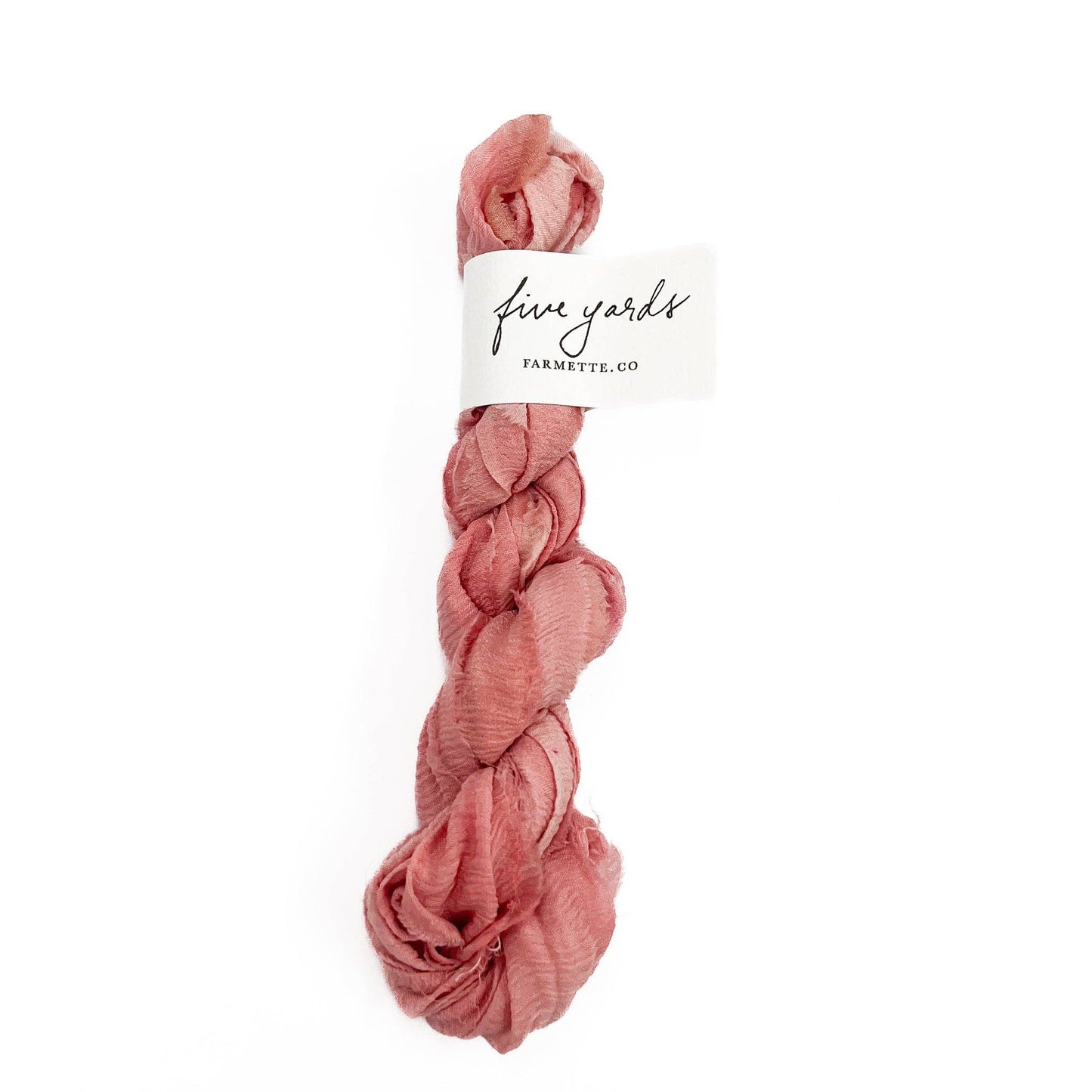 Watermelon Plant-Dyed Sari Silk Ribbon - 5 yards