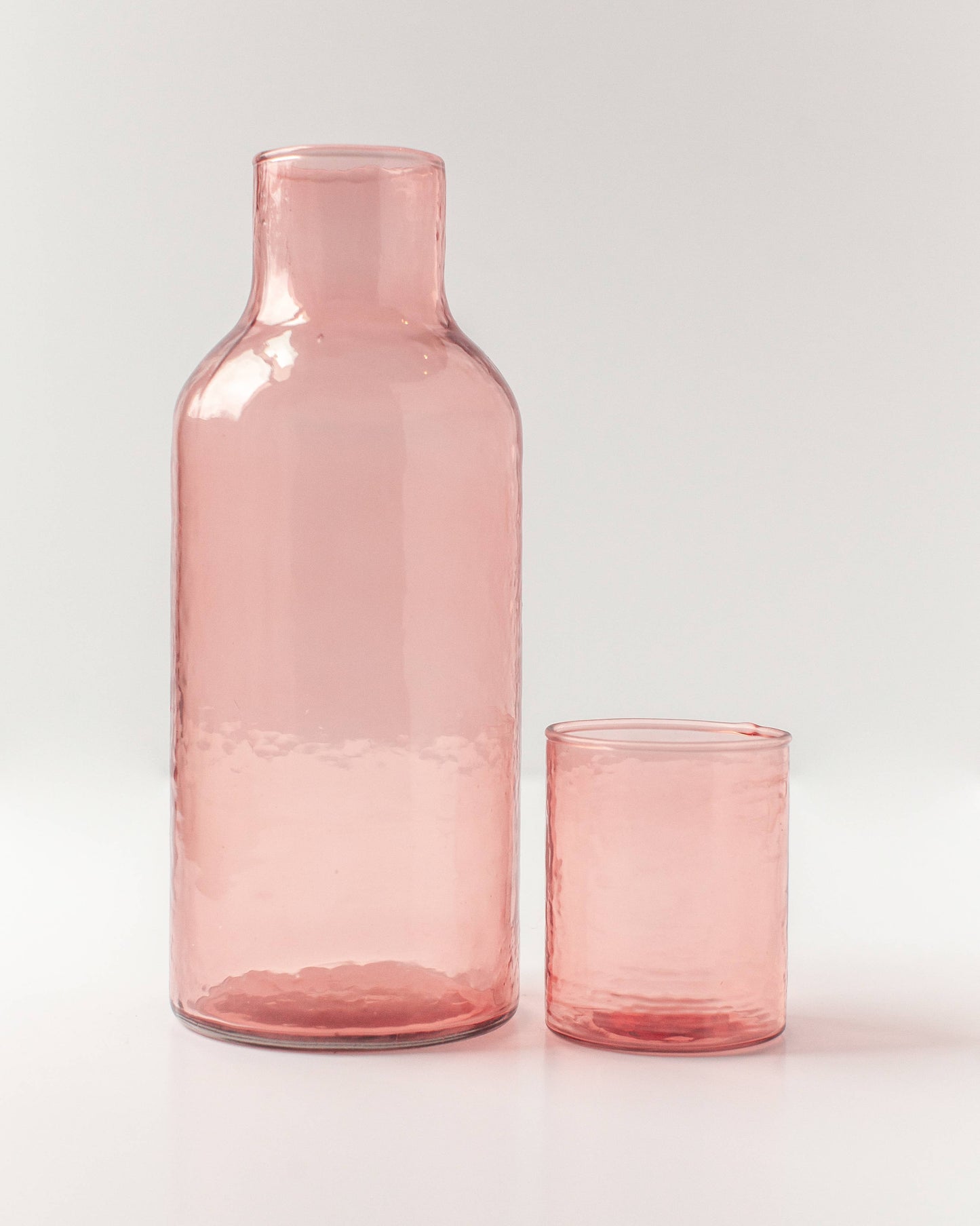 Handblown Hammered Glass Carafe: Amber