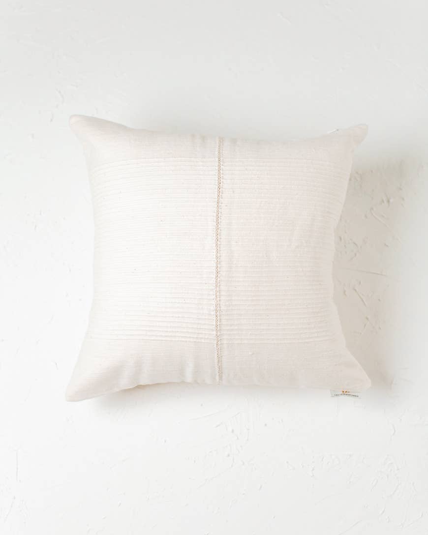 18" Riviera Hand-Stitch Throw Pillow Cover: Grey