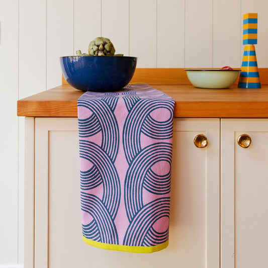 Orchid Loops Tea Towel