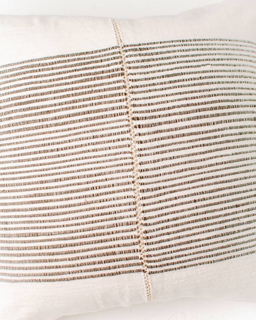 18" Riviera Hand-Stitch Throw Pillow Cover: Grey