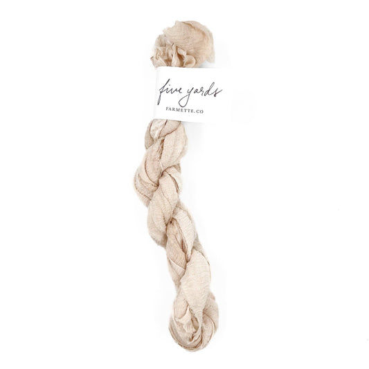 Lace Plant-Dyed Sari Silk Ribbon - 5 yards