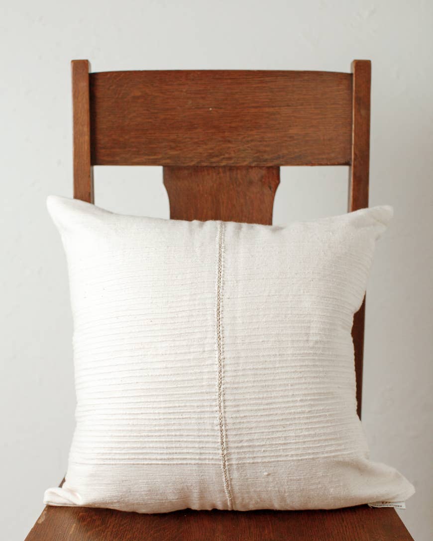 18" Riviera Hand-Stitch Throw Pillow Cover: Grey