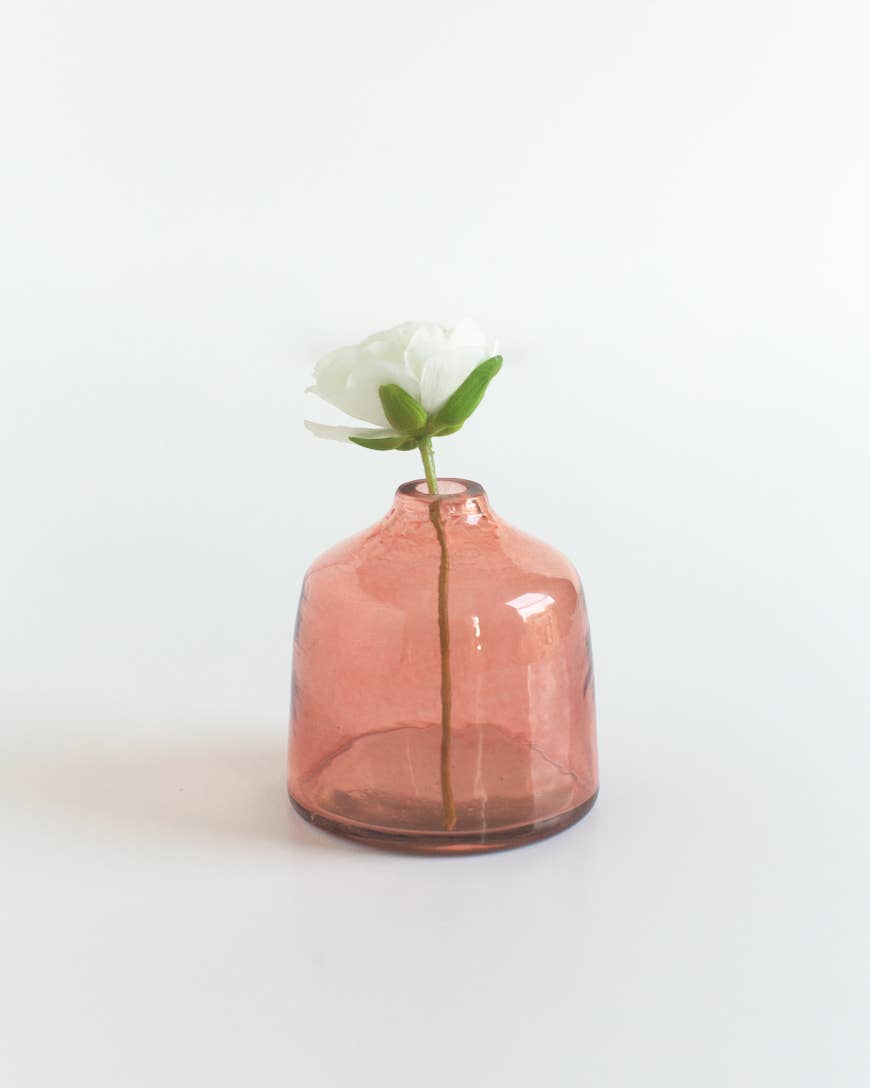 Bella Handblown Hammered Glass Bud Vase: Marigold