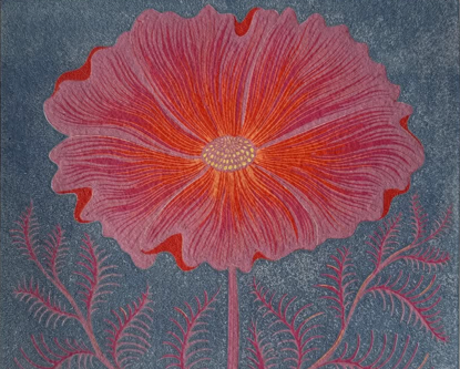 Cosmos Original Linocut Print