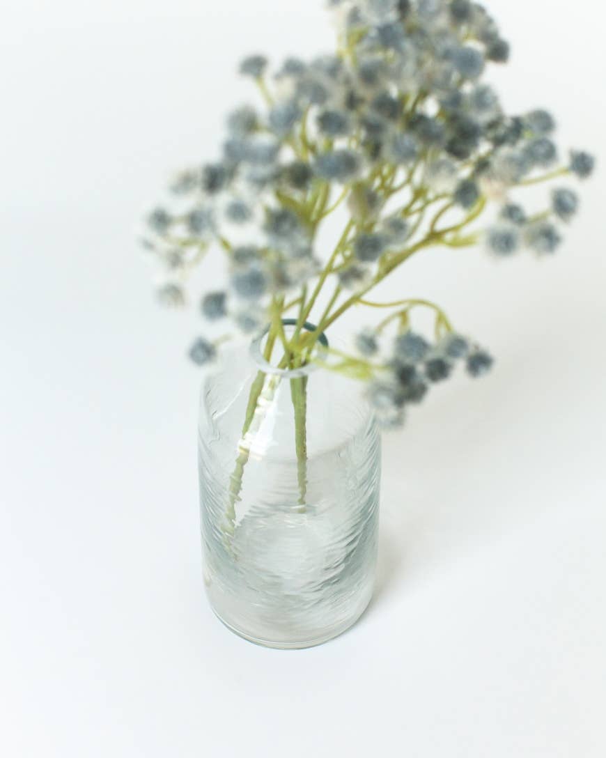 Siena Handblown Hammered Bud Vase: Clear
