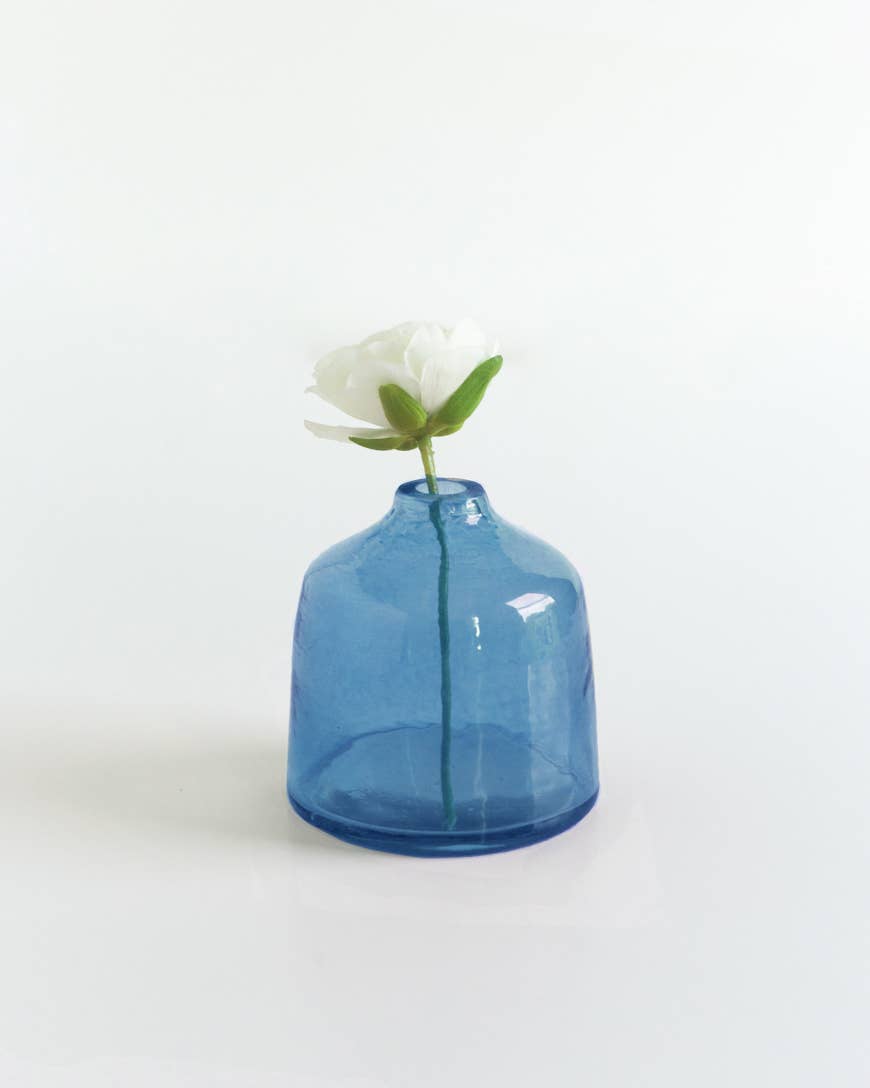 Bella Handblown Hammered Glass Bud Vase: Blush