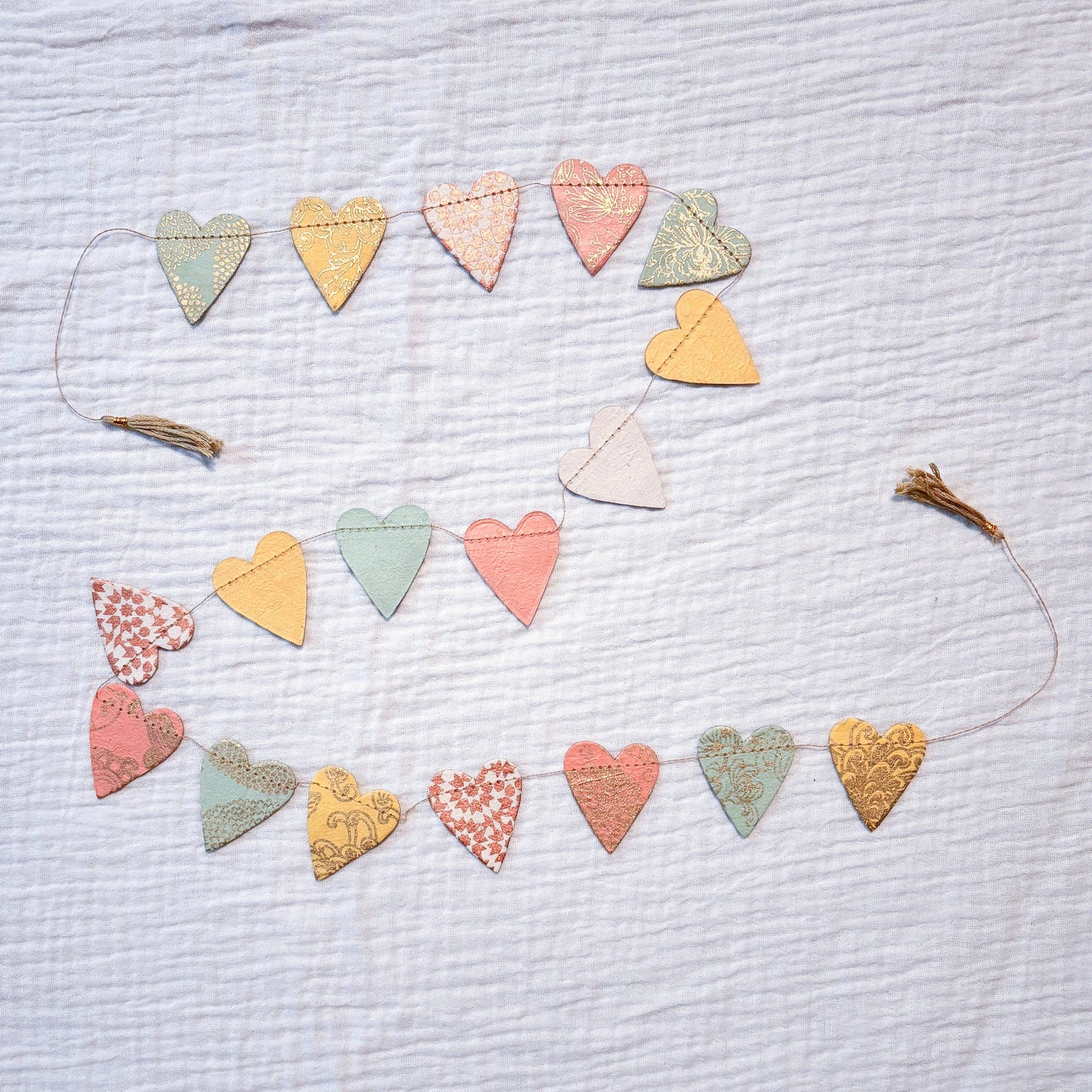 Patterned Heart Paper Garland