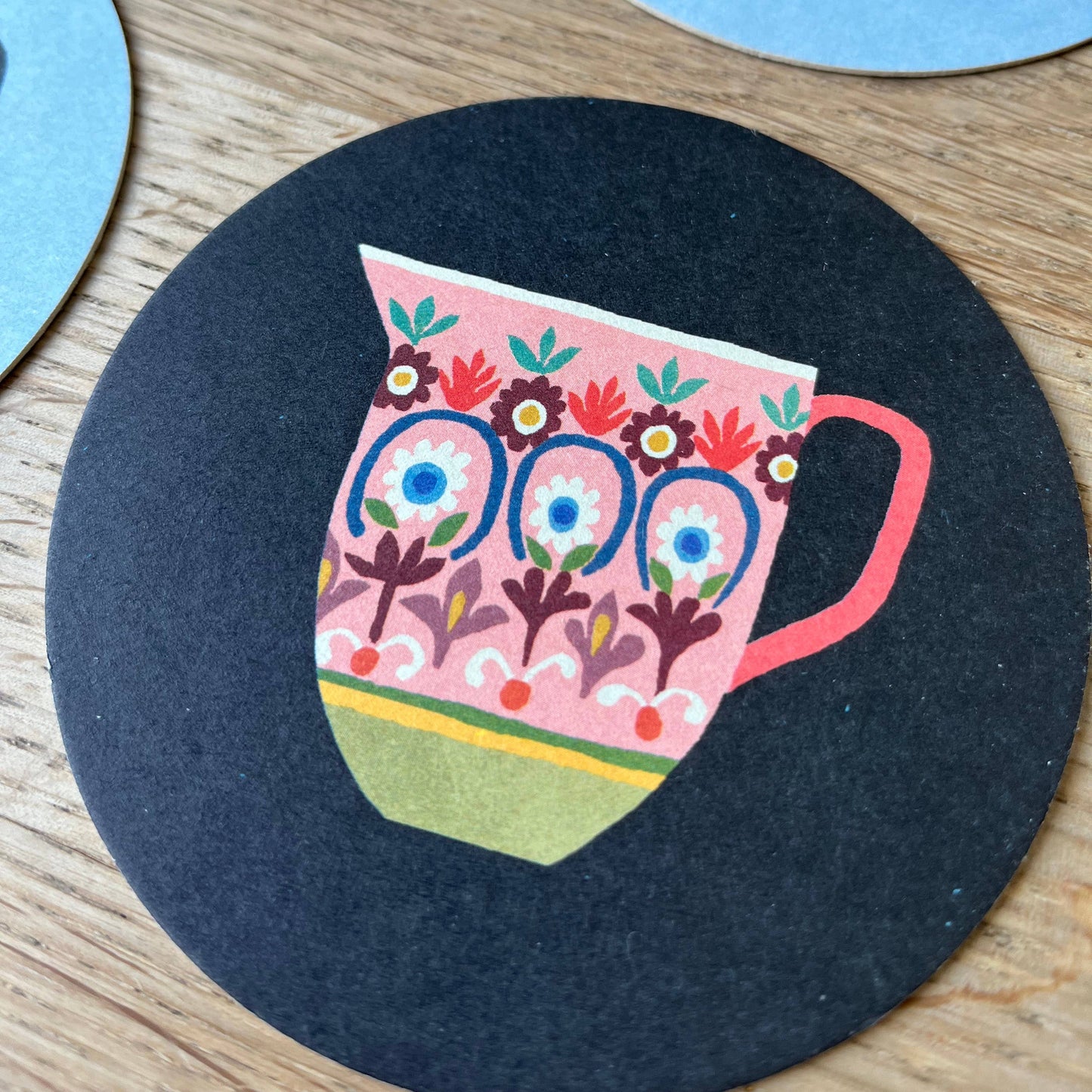 Drinks Coasters- Reversible Designs- Cup & Jug