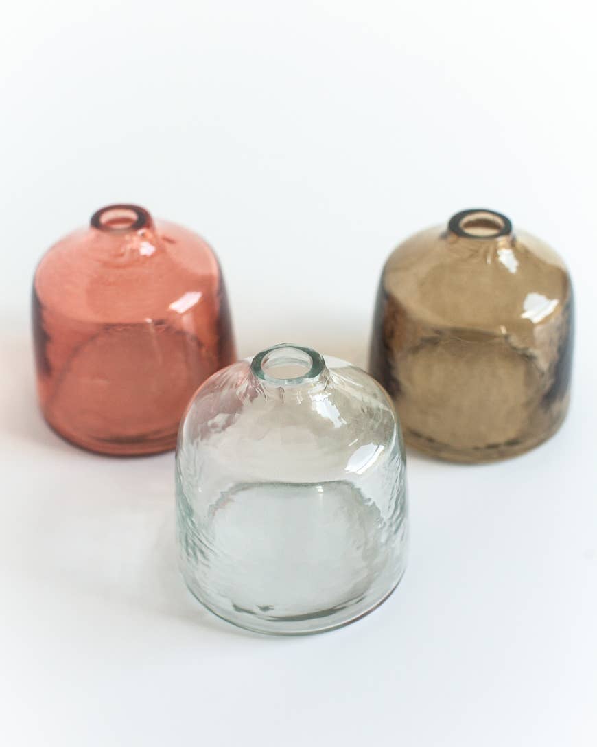 Bella Handblown Hammered Glass Bud Vase: Marigold