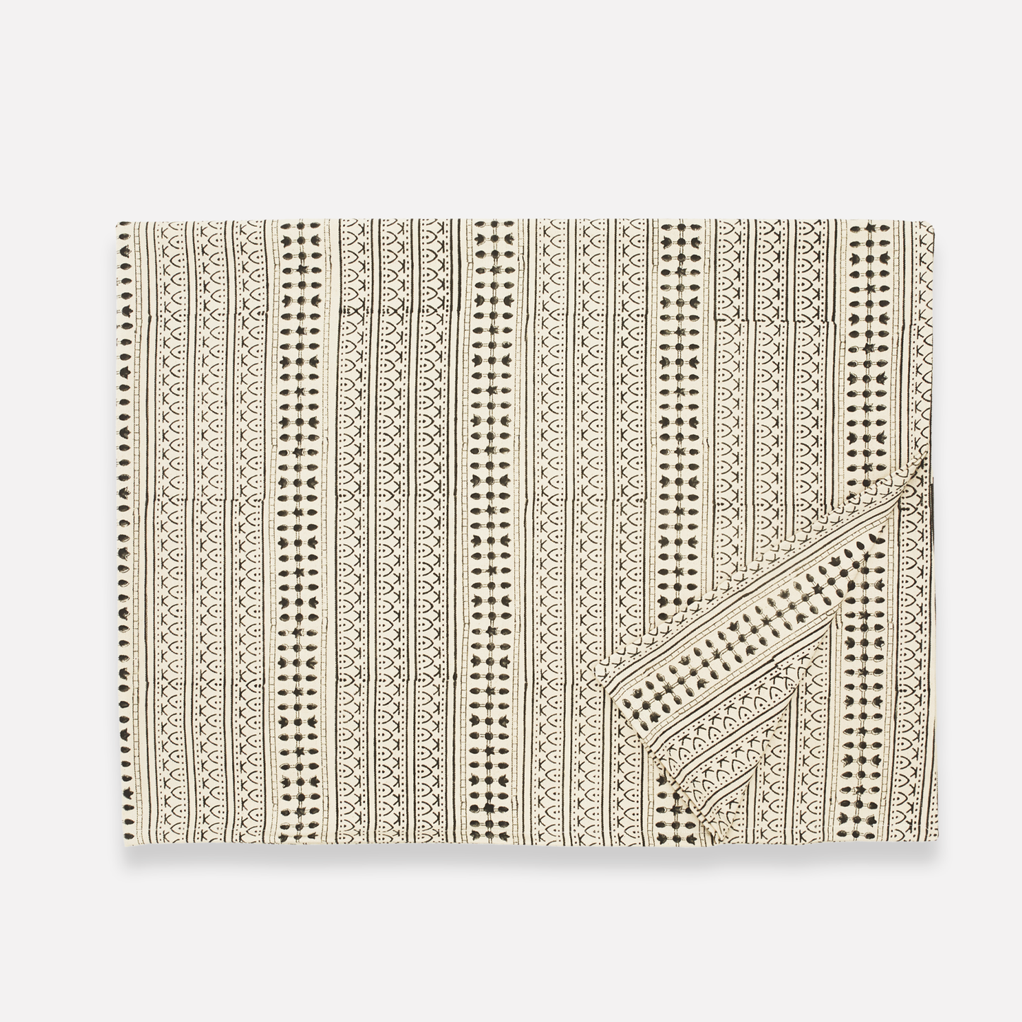 Graphic Block Print Tablecloth: Charcoal