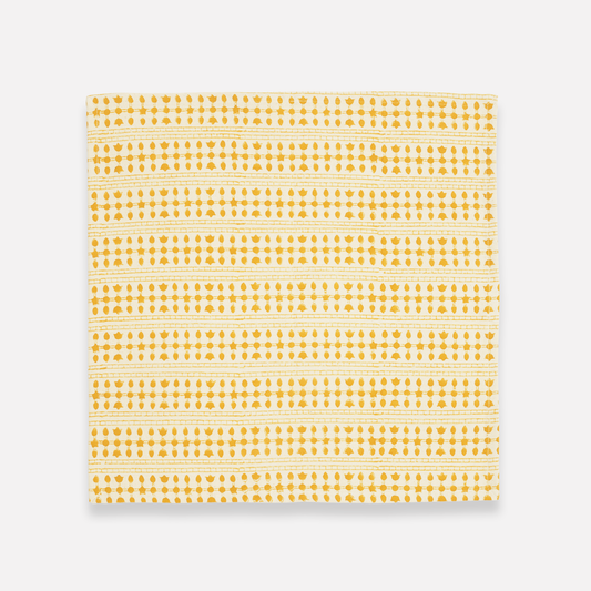 Graphic Block Print Cotton Napkins - Set of 2: Mustard