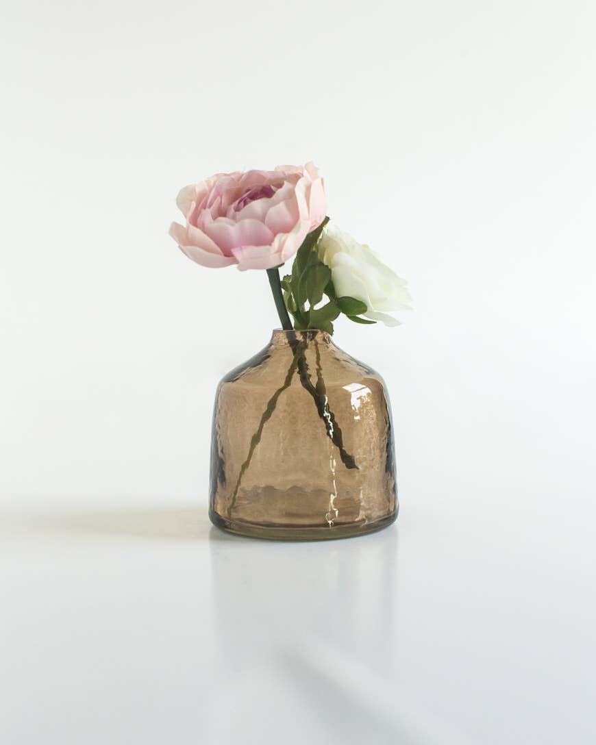 Bella Handblown Hammered Glass Bud Vase: Marigold
