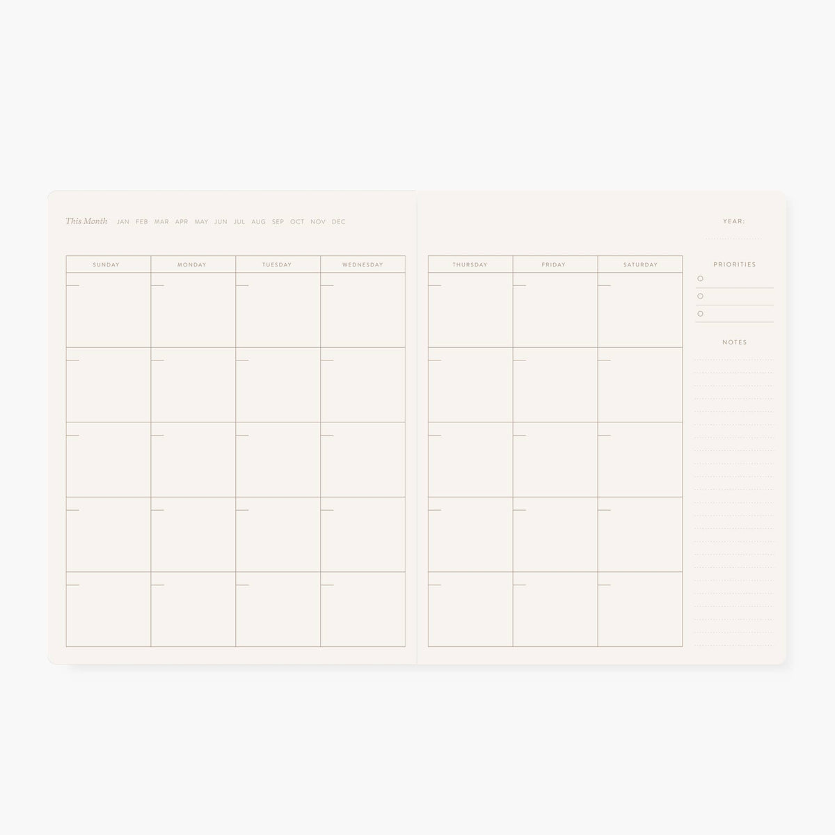 BLUE FLORAL | UNDATED MONTHLY PLANNER