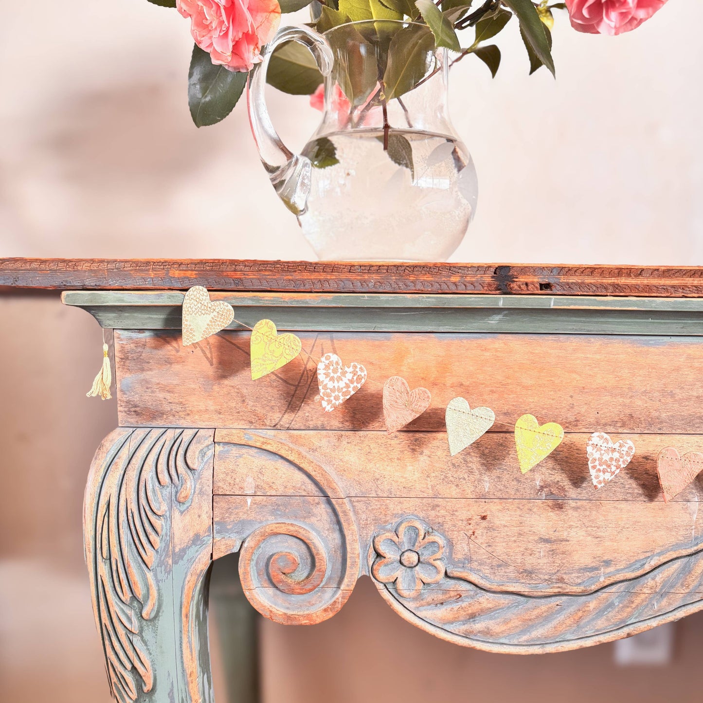 Patterned Heart Paper Garland