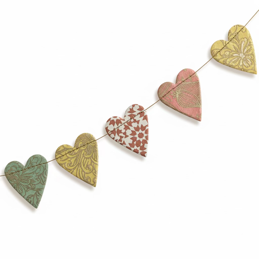 Patterned Heart Paper Garland