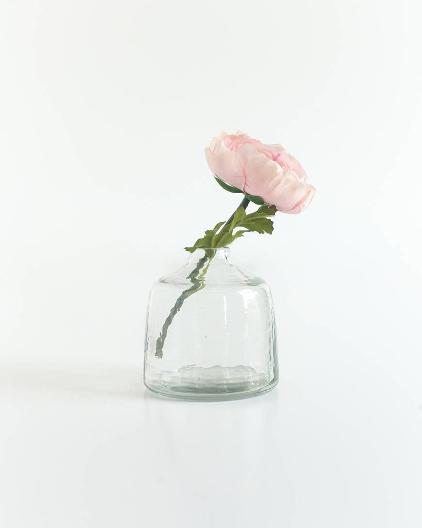 Bella Handblown Hammered Glass Bud Vase: Blush